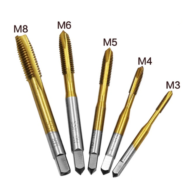 Высокоскоростной винтовой кран M18 * 2,5 HSS Ti-с ручным спиральным контуком с 3 прямыми канавками резьбовой подшипник для резьбы