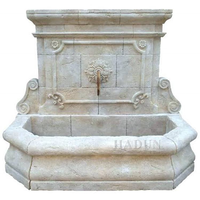 Bon prix fontaine de jardin en pierre antique sculptée à la main fontaine d'eau murale en marbre