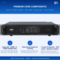 Amplificateur de puissance professionnel 2U pour montage en rack, 400W *2, 8 ohms stéréo avec SPEAKON XLR pour système PA, DJ, sonorisation live