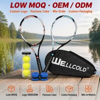Aluminium-Tennisschläger-Set Vorgespannt mit Tragetasche 2 Griffe 3 Bälle Perfekt für Outdoor-Training