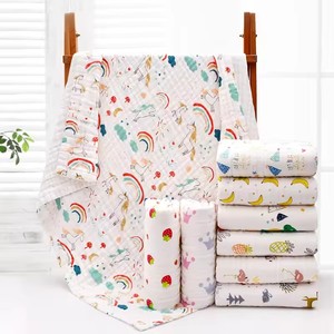 Coton bébé serviette de bain garçons filles serviette couverture pour nouveau-né bébé peignoir <span class=keywords><strong>4</strong></span> couches gaze gant de toilette infantile Swaddle - Product Image 1