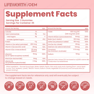 Gomitas Multivitamínicas Diarias LIFEWORTH para Mujer - Sabor a Bayas con Vitaminas A, D, C, E, Biotina y Ácido Fólico - Product Image 3