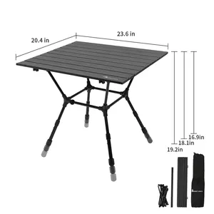 Basso MOQ vendita calda Moonlence picnic in alluminio escursionismo portatile ultraleggero compatto pieghevole tavoli da esterno tavolo da campeggio
