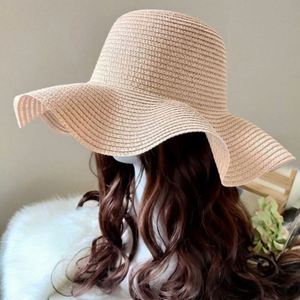 Chapeau de soleil de plage à large bord en paille pour adulte, chapeau bob pour femme, vente en gros à prix réduit - Product Image 2