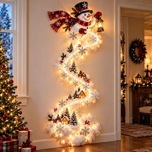Adorno Luminoso Navideño para Colgar en la Pared, Nube de Nieve, Regalo, Bastón de Caramelo, para Decoración Festiva Interior - Product Image 2