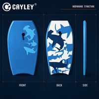 Planche de bodyboard EPS imprimée requin avec laisse de sécurité, légère, pour sports nautiques, plage, piscine, mer, pour jeunes et adultes