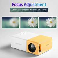 Mini projecteur LED YG300, résolution 320x240, haut-parleurs intégrés, 400-600 lumens, Android 9, courte portée, 3 lentilles en verre, portable