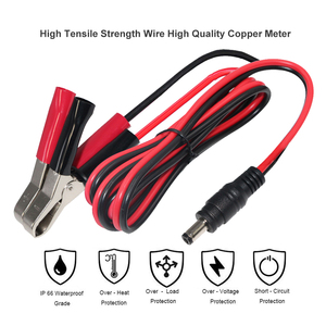 Netsnoer <span class=keywords><strong>12</strong></span> Volt Dc 5.5*2.5 Stekker Zonnepaneel Klem Kabel Voor Batterij Alligator Krokodil Clip Groothandel - Product Image 3