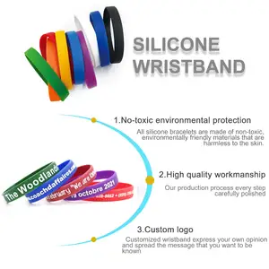 Pulseira de silicone para crianças e adultos, pulseira de borracha com logotipo personalizado e impresso colorido personalizado