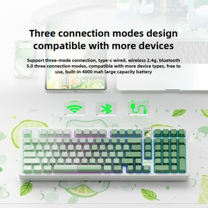 Weikav wk102 cơ khí chơi game Bàn phím Kit không dây tri-chế độ với màn hình TFT Gasket cấu trúc RGB hot swap DIY bàn phím - Product Image 4