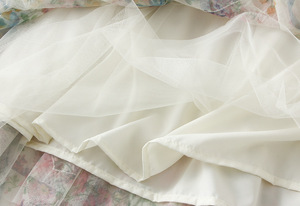 <span class=keywords><strong>Jupe</strong></span> longue florale taille haute élégante en <span class=keywords><strong>tulle</strong></span> irrégulier à imprimé floral pour <span class=keywords><strong>femme</strong></span>, style français, collection printemps - Product Image 5