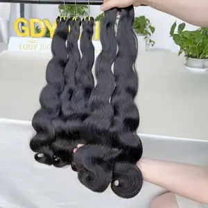 GDYhair Extensions de cheveux indiens Cheveux bruts non traités Vague de corps naturelle Faisceaux de cheveux humains vierges rebondissants