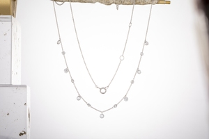 Collar de Oro Real de 10K con Diamante Cultivado en Laboratorio Personalizado de Fábrica, Collar con Colgante de Barra Larga para Regalo - Product Image 6
