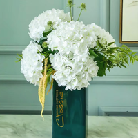 Bunga Hydrangea Buatan dari Lateks Realistis Berkualitas Tinggi 176 Buah Buatan Tangan untuk Dekorasi Hotel, Pernikahan, Rumah, Pesta Wisuda