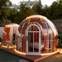 Maison bulle hémisphérique moderne en PC transparent résistant aux UV pour camping extérieur, installation facile, hôtel ciel étoilé, salle à manger 1