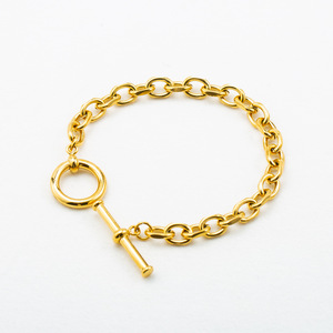 <b>Cross</b> <b>Chain</b> Gold Plated Ot Buckle Bracelet Unisex Fashion Jewelry Geometric Design - Product Image 1