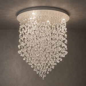 Neutral Style Tier <b>Crystal</b> Flush Mount <b>Light</b> Cascading <b>Crystal</b> <b>Chandelier</b> For Modern Home Decor - Product Image 5