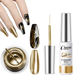 <span class=keywords><strong>Golden</strong></span> Silver Metal Liner Gel 10ml Nail Art Soak Off Metallic Painting Liner Gel Polish - Product Image 1