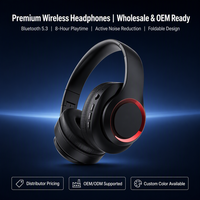 Auriculares Inalámbricos Over-Ear con ANC para Gaming, Sonido HIFI Inmersivo de 5.3, Armadura Equilibrada, 5 Horas de Reproducción, Larga Duración, Ideales para DJ