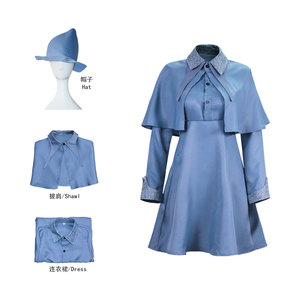 Disfraz de Fleur Delacour para adultos, vestido de brujas de <span class=keywords><strong>profesor</strong></span> azul con sombrero chal inspirado en TV y películas para niños, traje de Cosplay de Halloween - Product Image 5