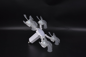 Flower Fan <b>Light</b> 50W LED 5 Blades 5-Speed 29dB Quiet <b>Ceiling</b> Fan with <b>Light</b> <b>Remote</b> <b>Control</b> White Plastic Outdoor Use - Product Image 2