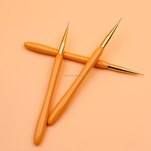 OEM & ODM 3PC Gel Nail Linework Brush Set <span class=keywords><strong>Orange</strong></span> Manche en plastique Détail Art Pinceau pour ongles Dessin Fleurs Doublure Nail Art Peinture - Product Image 5