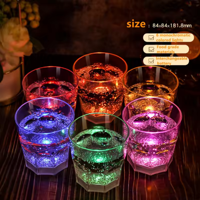 ชุดแก้ววิสกี้สีสันสดใส 6 ชิ้น