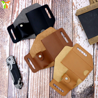 Pochette de ceinture tactique pour homme de 7 pouces, porte-couteau, boussole, en cuir PU, étanche, style vintage, porte-outils EDC, porte-lampe torche, pour le jardin