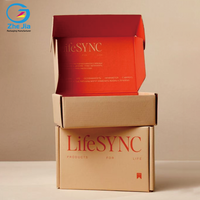 Boîte en carton ondulé Eco Mailer avec logo personnalisé imprimé, boîte d'emballage pour l'expédition de cadeaux, emballage pour les soins de la peau/la beauté/les vêtements