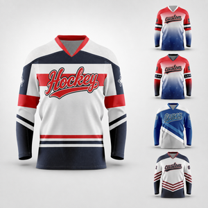 Op maat gemaakte ijshockeytrui met borduur- en sublimatieopties voor volwassen en jeugdspelers, detailhandel, groothandel en teambestellingen - Product Image 1