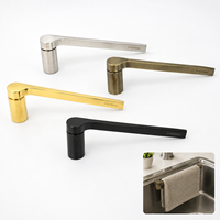 Accessoires de cuisine magnétiques de luxe en or noir, porte-torchons en acier inoxydable, décoration intérieure
