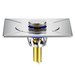 ท่อระบายน้ำพื้นห้องน้ำสแตนเลสแบบป๊อปอัพ ขนาด 5.5 นิ้ว รูปทรงสี่เหลี่ยมผืนผ้า ป้องกันกลิ่นย้อนกลับ พร้อมจุกเกลียวอเนกประสงค์ - Product Image 1