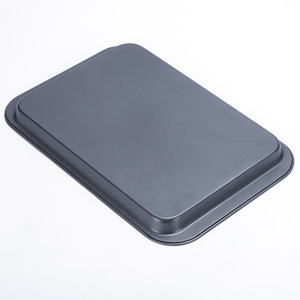 Baking Pan Set Shallow Rectangular Non Stick Carbon Steel 3 Piece For Baking Fish Pizza Cookies Oven Use - Product Image 3