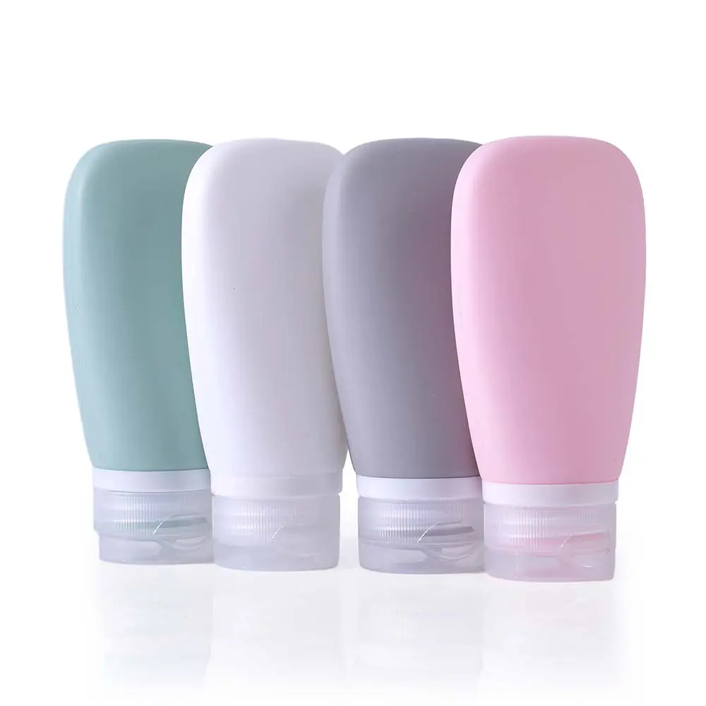 90ml Containers Bpa Free Leak Proof Refillable Silicone Squeezable Travel Accessories For Shampoo Conditioner Lotion