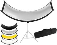 Réflecteur incurvé en forme de U 180x60cm avec support 4 en 1 argent noir blanc or pour photographie, diffuseur