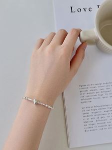 Dylam Minimalist Design Hypoallergenic Non Tarnish S925 Silver Rhodium Plated <b>Beaded</b> Heart Pendant <b>Bracelet</b> for Women - Product Image 3