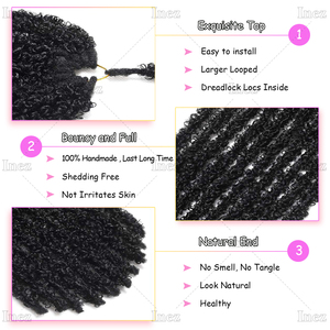 Extensions de cheveux synthétiques au <span class=keywords><strong>crochet</strong></span> Butterfly Faux Locs, Dreadlocks Ombré Rouge 24 pouces, Paquets de cheveux à tresser, 10 <span class=keywords><strong>mèches</strong></span>/paquet - Product Image 3