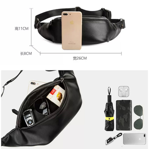 Oem Odm Lightweight Pu Leather Waist Bag 8 Inch Zipper Closure Waterproof Outdoor <b>Travel</b> Daily Use Stylish Design - Product Image 6