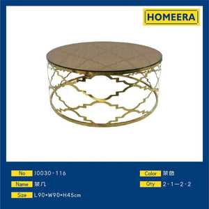 Tavolino da Caffè Homeera in Vetro Temperato con Struttura in Ottone, Arredamento Moderno Contemporaneo per Soggiorno - Product Image 1
