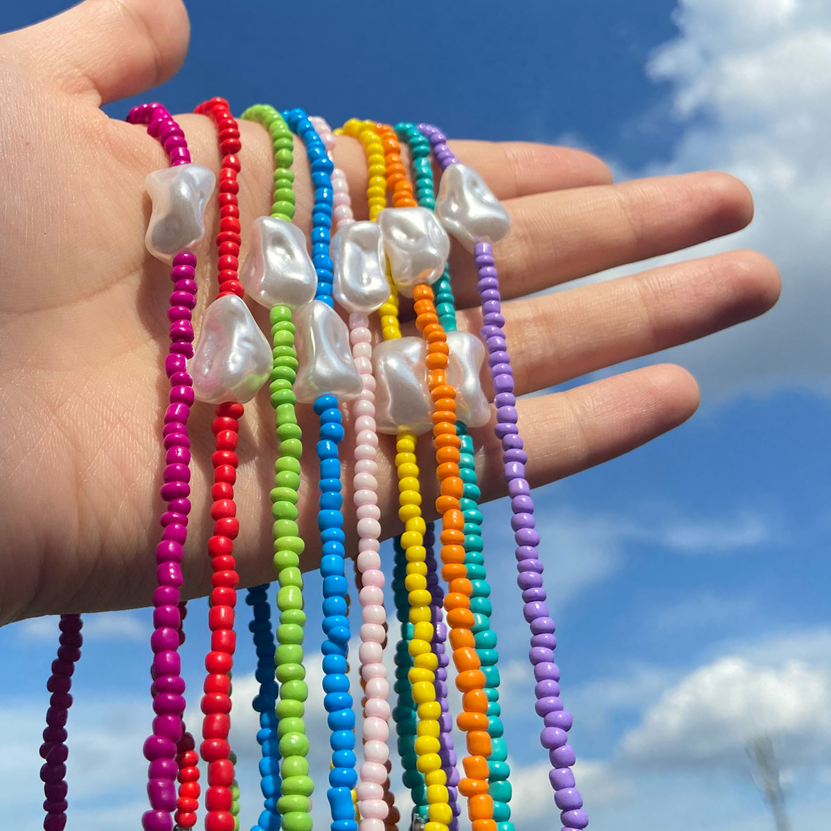 Collar de resina con perlas de Alien para mujer, joyería encantadora a la moda, personalizado, sencillo, Irregular, para complejo turístico