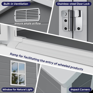 <span class=keywords><strong>Abri</strong></span> <span class=keywords><strong>de</strong></span> <span class=keywords><strong>jardin</strong></span> extérieur étanche 8*6FT avec plancher, idéal <span class=keywords><strong>pour</strong></span> l'extérieur et le <span class=keywords><strong>jardin</strong></span>. - Product Image 3