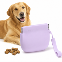 Sac à friandises pour animaux de compagnie en silicone VaryWell, étanche, pour friandises pour chats et poulets, pour l'entraînement en extérieur, pochette de récompense, accessoires pour chiens