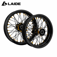 Jantes Motard Robustes de 17 Pouces pour Surron Ultra Bee 17x2.5 17x3.5 36 Rayons en Aluminium 7050T avec Moyeu CNC Noir et Or (Sans Pneus)