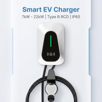 Precio de Fábrica OEM ODM Estación de Carga para Vehículos Eléctricos de 7kW 11kW Montada en Pared, Cargador Rápido AC para BYD MG Tesla con Cable Tipo 2 de 5M 10M