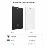 Traceur GPS MFI pour Cartes, Portefeuilles, Animaux de Compagnie, Bagages, Étiquette de Localisation Android, Rechargeable sans Fil Bluetooth, Type AirTag, en Plastique, IP67