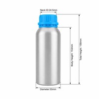 Bouteille d'huile essentielle en aluminium poli de 250 ml, bouchon bleu ciel, parfum marin, anti-UV, vente en gros OEM