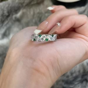 Hochwertiger Luxus Wasserdichter Damen 925 Sterling Silber Ehering Verlobungsring Versprechensring 5A Zirkonia Tennis-Ring Schmuck - Product Image 4