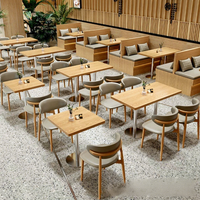 Ensemble table et chaises commercial moderne et minimaliste, tables carrées, pour restaurants coréens BBQ Mala Tang, banquettes de salle à manger, salons de thé et de desserts