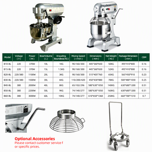 Mélangeur Planétaire Commercial 40L sur Pied avec 3 Vitesses Réglables et Faible Bruit pour Boulangerie, Hôtel, Cuisine (<span class=keywords><strong>Blé</strong></span> et <span class=keywords><strong>Farine</strong></span>) - Product Image 5