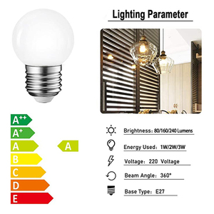6 paquets d'ampoules LED E27 1w 2w 3w laiteuses/couvertes 220v 240v petite vis SES SBC filament Edison 3000k ampoules lampes économes en énergie pour la maison - Product Image 2
